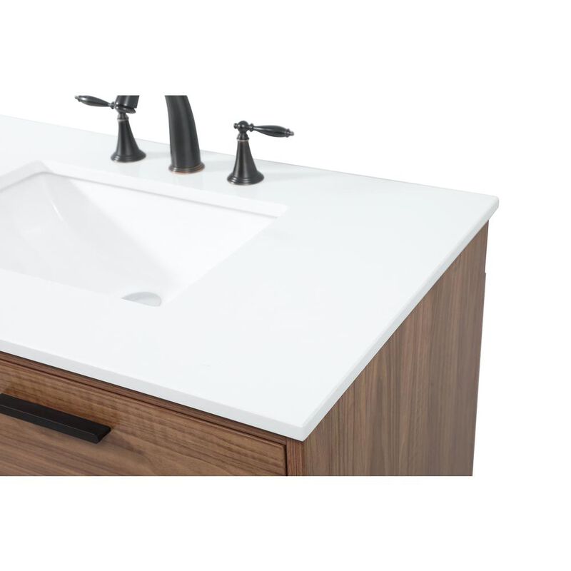 Elegant Kitchen and Bath 36 inch Single bathroom vanity in walnut brown