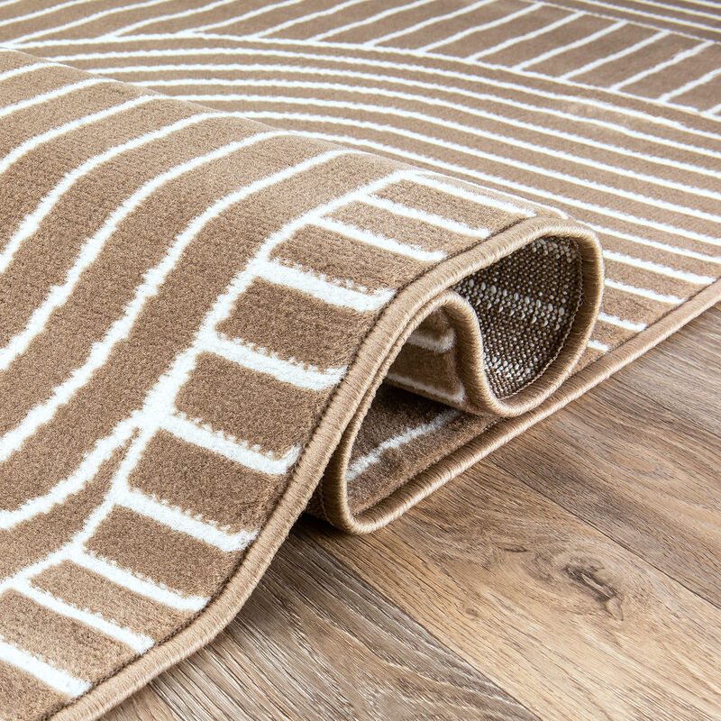 World Rug Gallery Contemporary Stripe Arch Design Area Rug:  Stain & Fade-Resistant,  Low Pile,  Pet Friendly image number 4