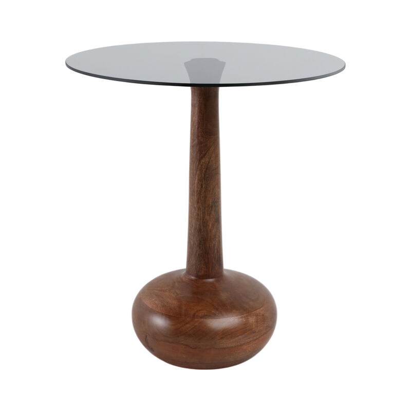 Smoke Glass Top Teardrop Accent Table image number 0