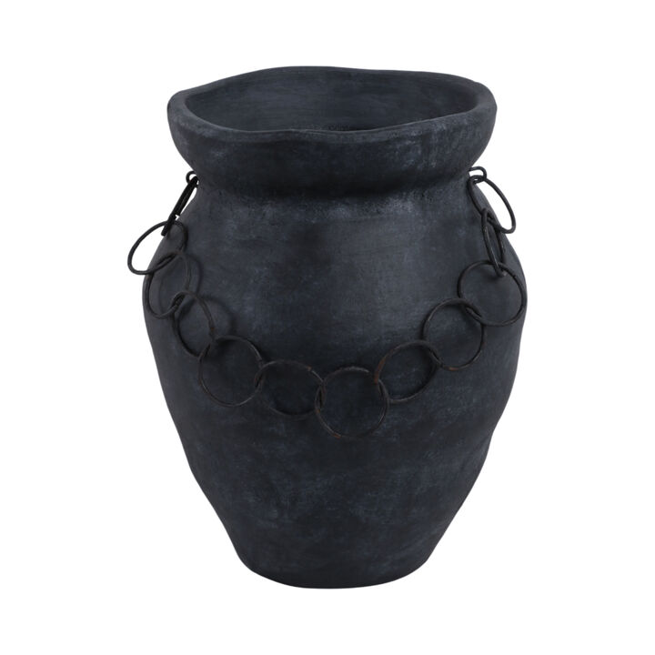 12x10" Rustic Vase With Chain