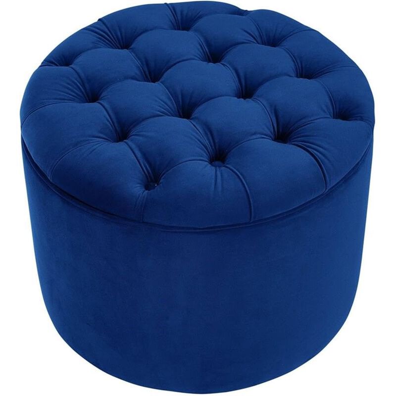 Tov Furniture Queen Navy Velvet Storage Ottoman image number 3