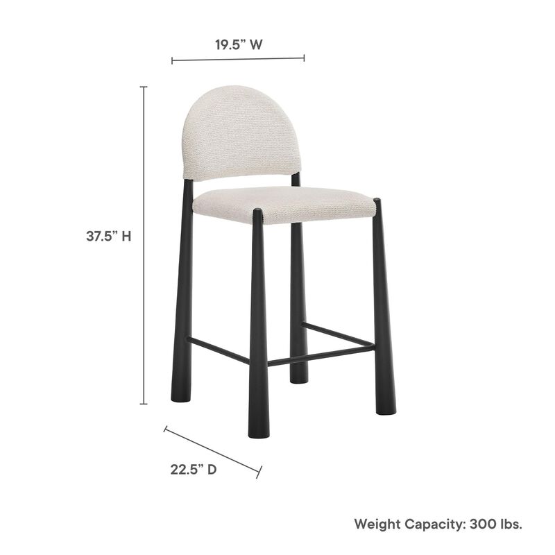 Modway Hayley Mid Century Modern Counter Stool in Black Cream image number 2