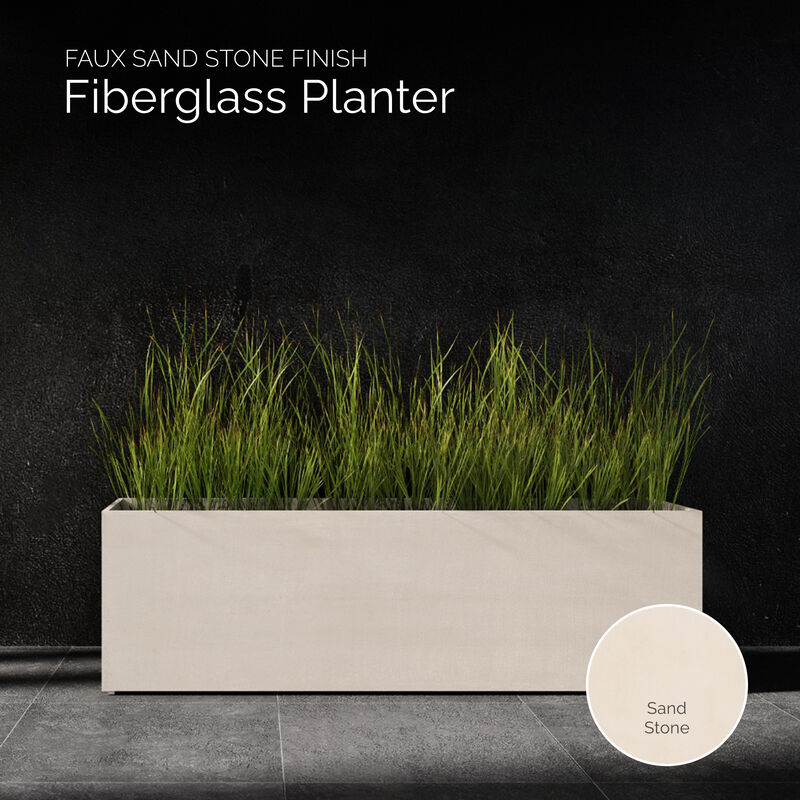 COSAPOTS Lonno Long Rectangular Planter - Fiberglass Indoor/Outdoor and Weather-Resistant Extra Large Planter