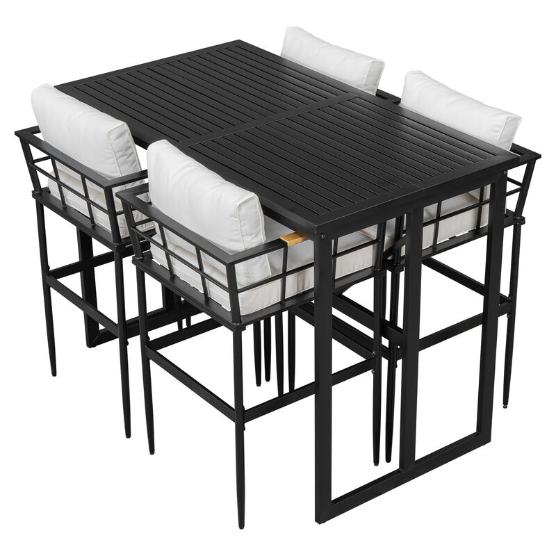 Merax Outdoor Metal Frame Dining Set for Patio, Balcony or Backyard