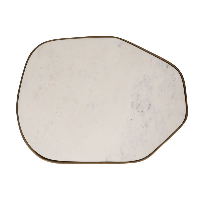 Abstract Shaped Marble End Table with Metal Legs image number 5