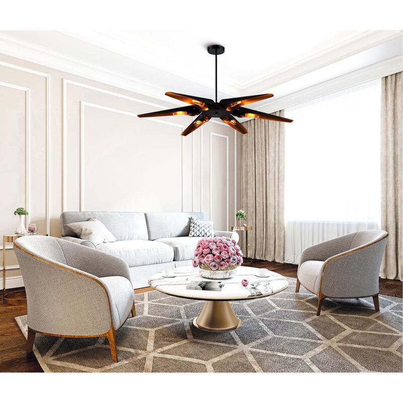 Amar 6 Light Chandelier With Matte Black Finish