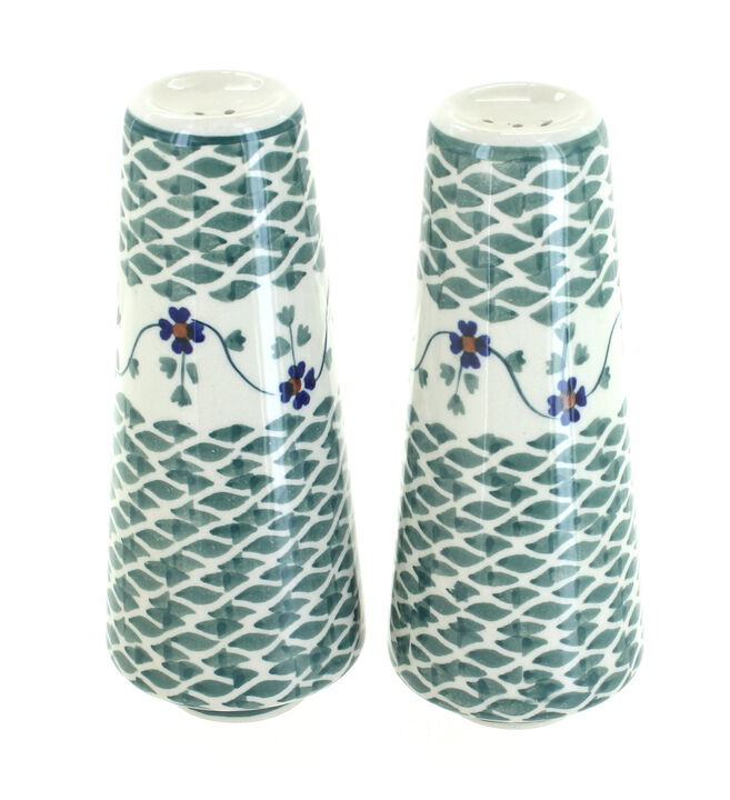 Blue Rose Polish Pottery Peach Blossom Salt & Pepper Shakers