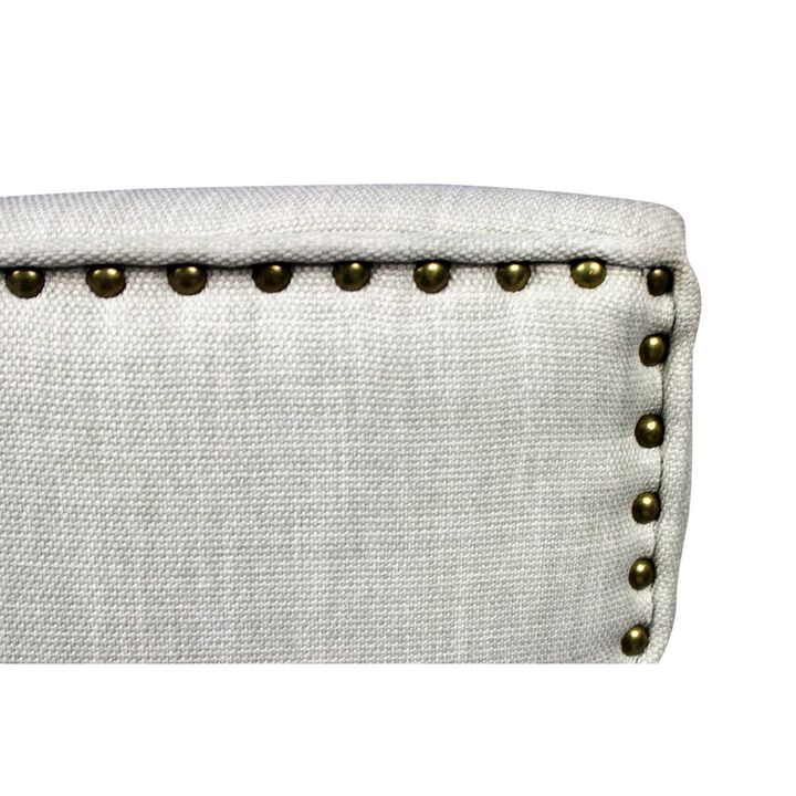 Transitional Jill Side Chair In Ivory Weave Fabric in Natural 2-Piece Set