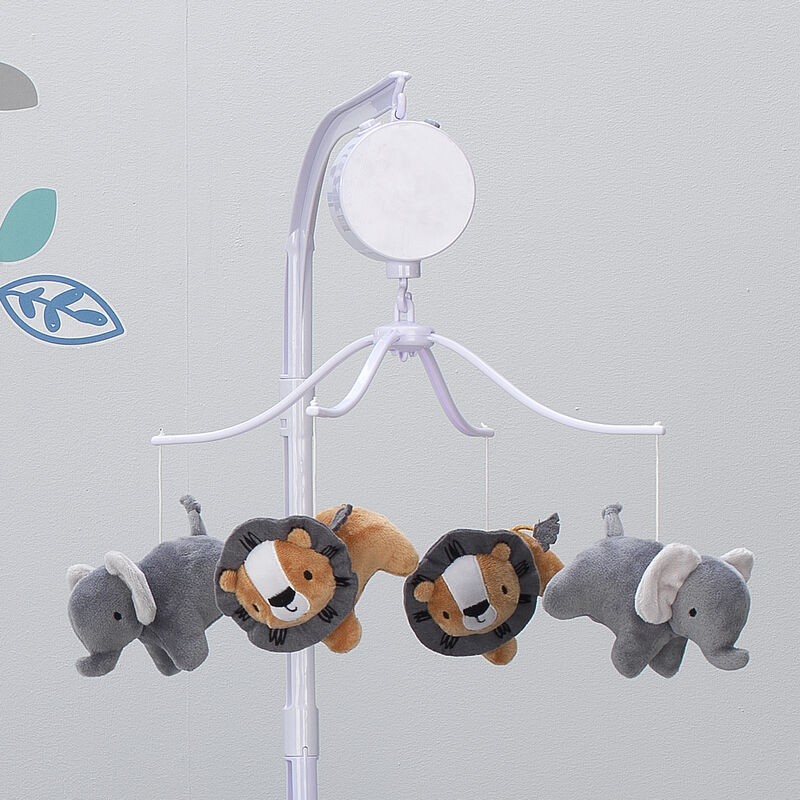 Bedtime Originals Jungle Fun Musical Baby Crib Mobile - Gray, Animals, Jungle
