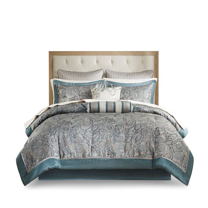 Gracie Mills Thornton Supreme Comfort: 12-Piece Comforter Ensemble with Cotton Bed Sheets