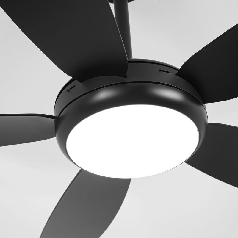 42" Black Modern LED Ceiling Fan with Light and Remote
