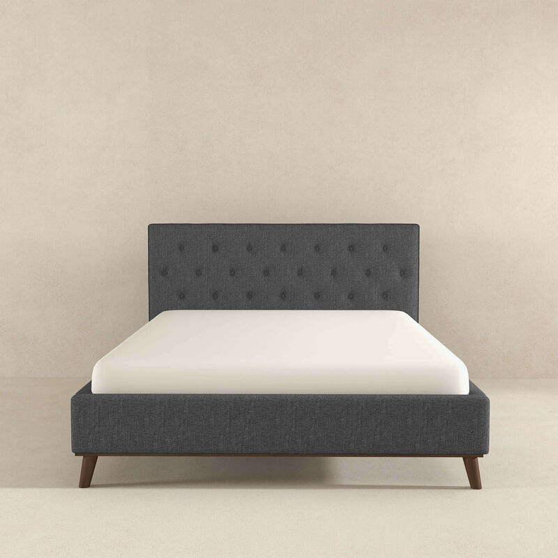Merax Modern Queen Upholstered Platform Bed (Fabric Grey)