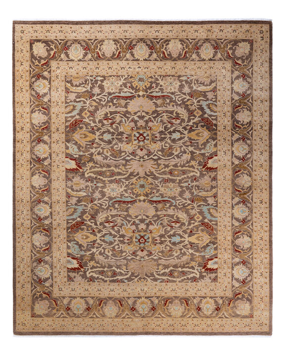 Eclectic, One-of-a-Kind Hand-Knotted Area Rug  - Brown, 8' 2" x 9' 10"