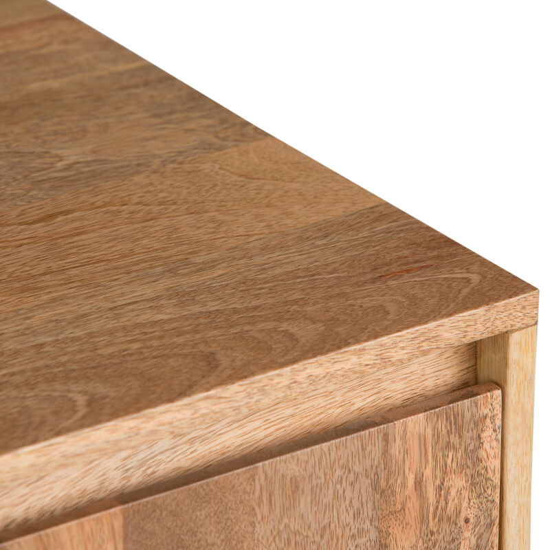 Hunter SOLID MANGO WOOD 60 inch Wide Industrial TV Media Stand in Natural For TVs up to 65 inches