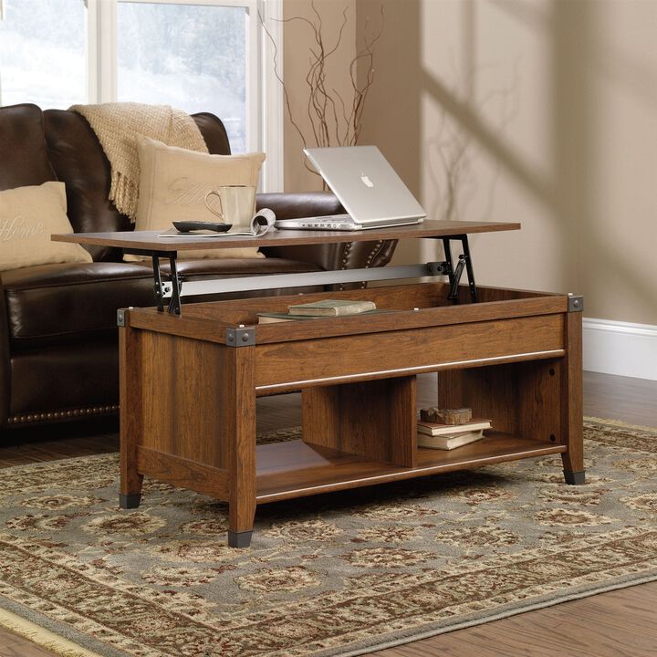Hivvago Lift-Top Coffee Table in Washington Cherry Finish