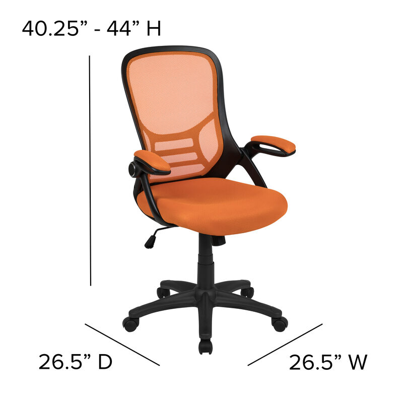 Porter High Back   Mesh Ergonomic Swivel Office Chair with Frame and Flip-up Arms image number 4