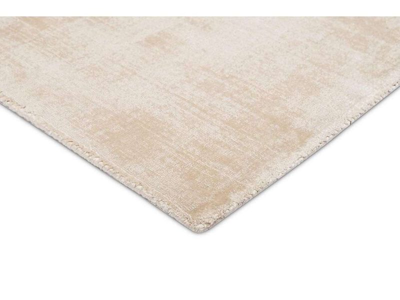 Claude Beige and Ivory Distressed Viscose Rug image number 9
