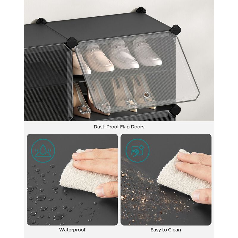 10-Cube Shoe Organizer with Doors for Concealed Storage and Stylish Organization