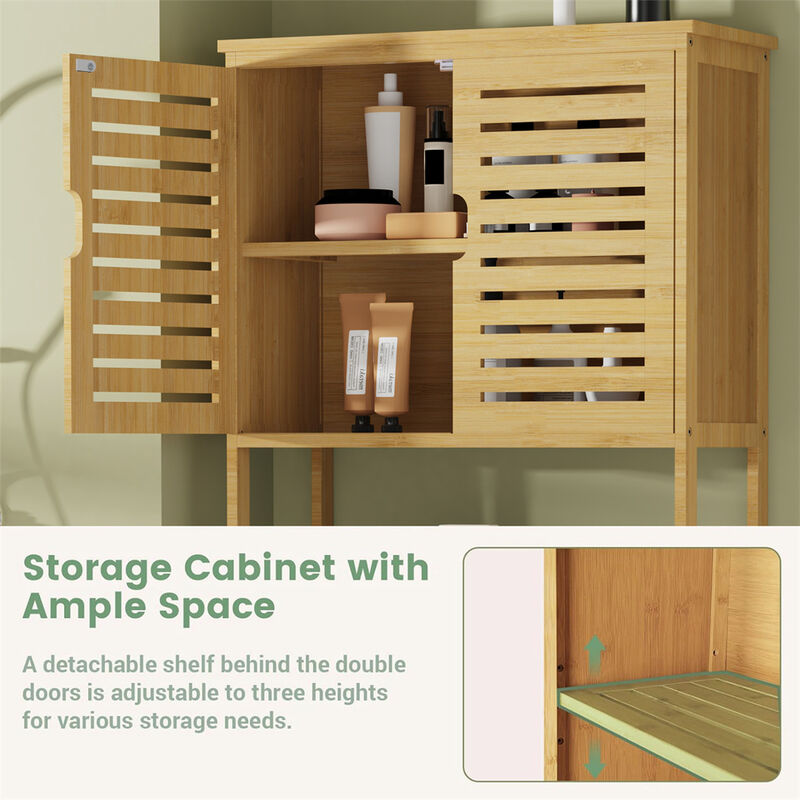 Over-The-Toilet Storage Rack 3-Tier Bathroom Organizer Shelf Cabinet Over Toilet image number 6