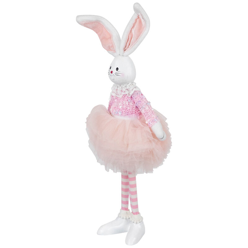 Ballerina Bunny Standing Easter Figure - 15" - Pink and White