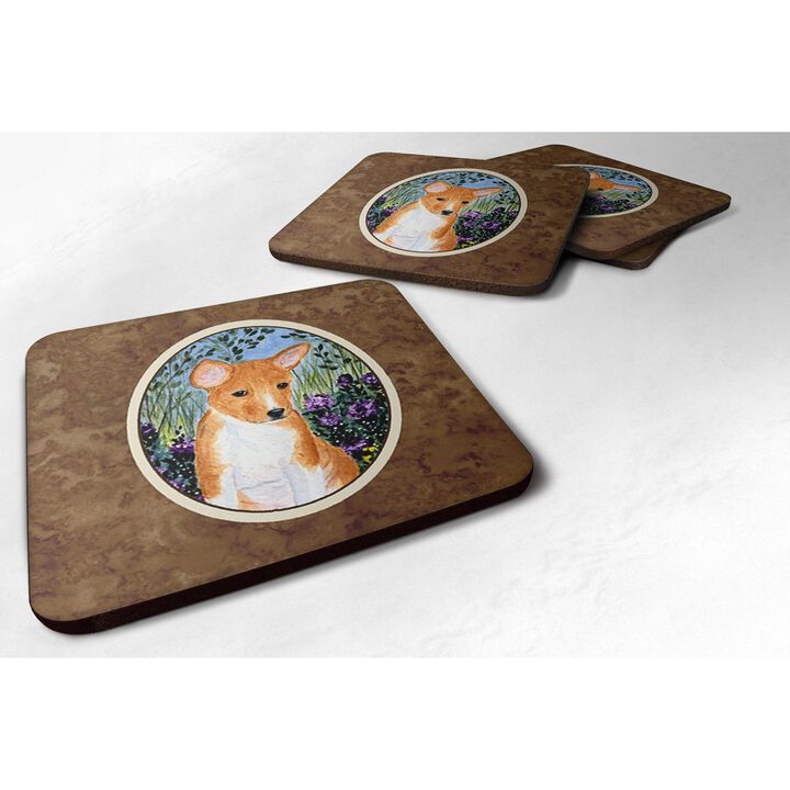 Caroline's Treasures SS8108FC Basenji Foam Coasters (Set of 4), 3.5 H x 3.5 W, Multicolor
