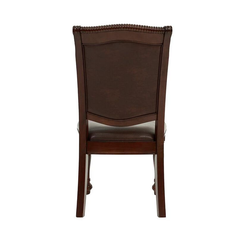 Set Of 2 Rubber Wood Traditional Dining Chair, Dark Brown image number 4