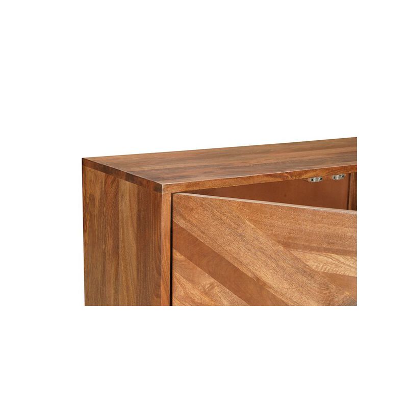 Taran Designs Renith 4-door Geometric Pattern Solid Wood Sideboard