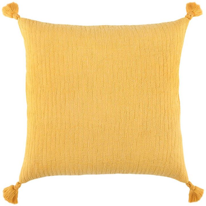 Homezia Gold Solid Tonal Abstract Stripe Throw Pillow