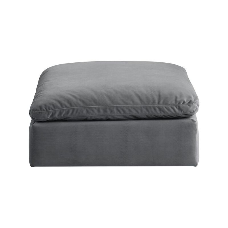 Meridian Furniture Comfy Grey Velvet Modular Ottoman