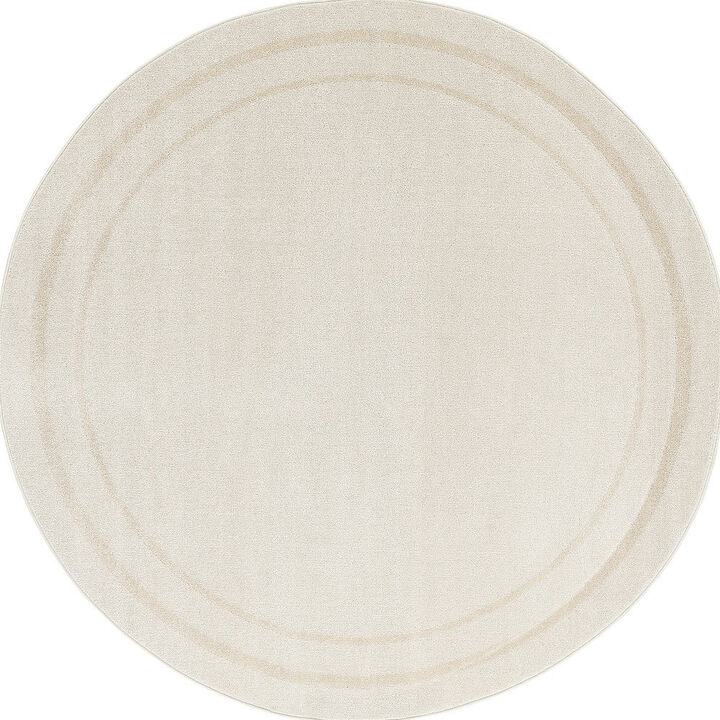HomeRoots 6' Ivory And Gold Round Indoor Outdoor Area Rug