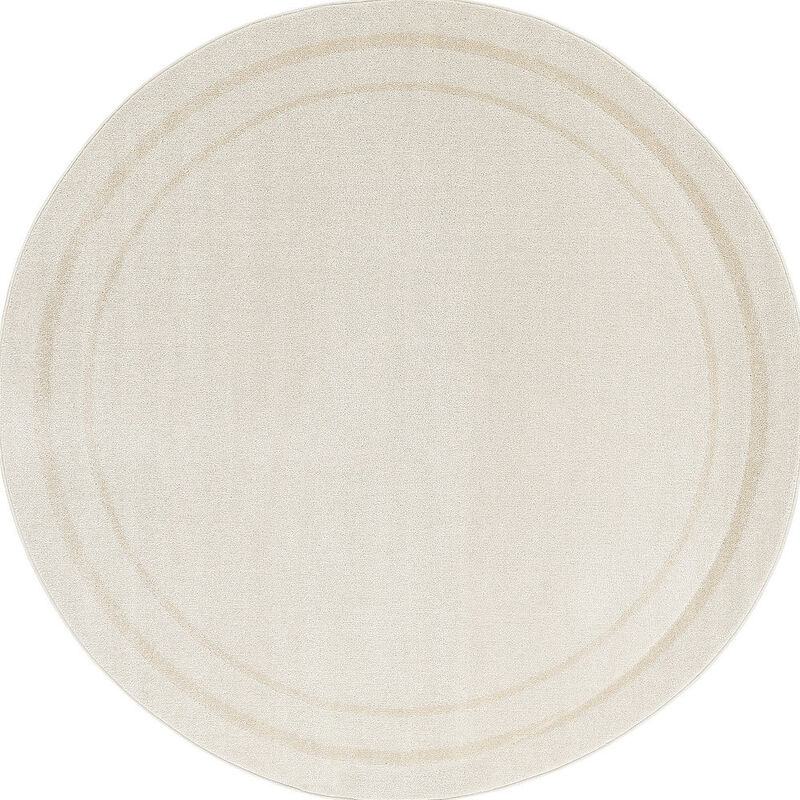 HomeRoots 6' Ivory And Gold Round Indoor Outdoor Area Rug image number 0