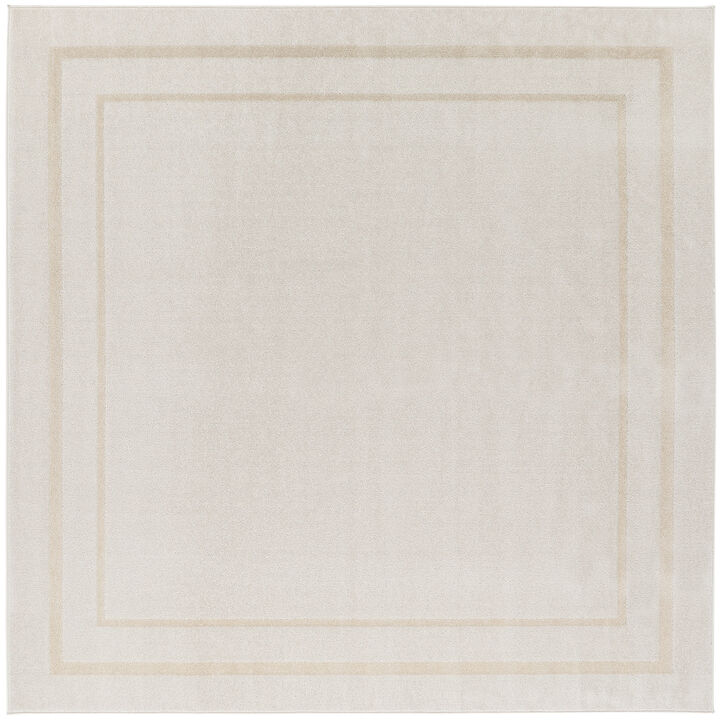 HomeRoots 7' Ivory And Gold Square Indoor Outdoor Area Rug