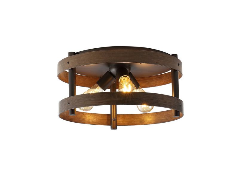 Cooper 3-Light Farmhouse Industrial Iron LED Flush Mount image number 0