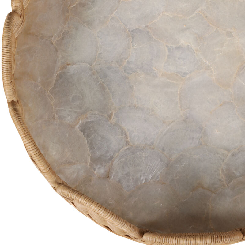 S/2 Capiz Woven Scallop Tray image number 4
