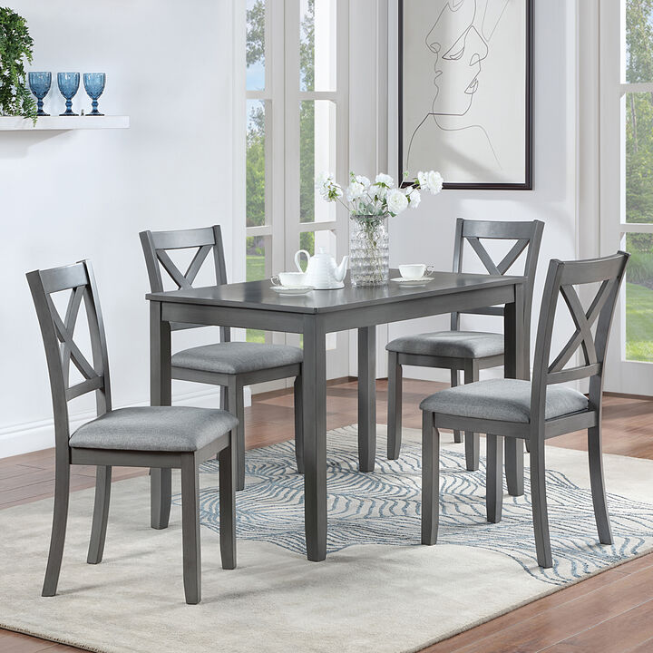 Riflil 5‑Piece Farmhouse Dining Set