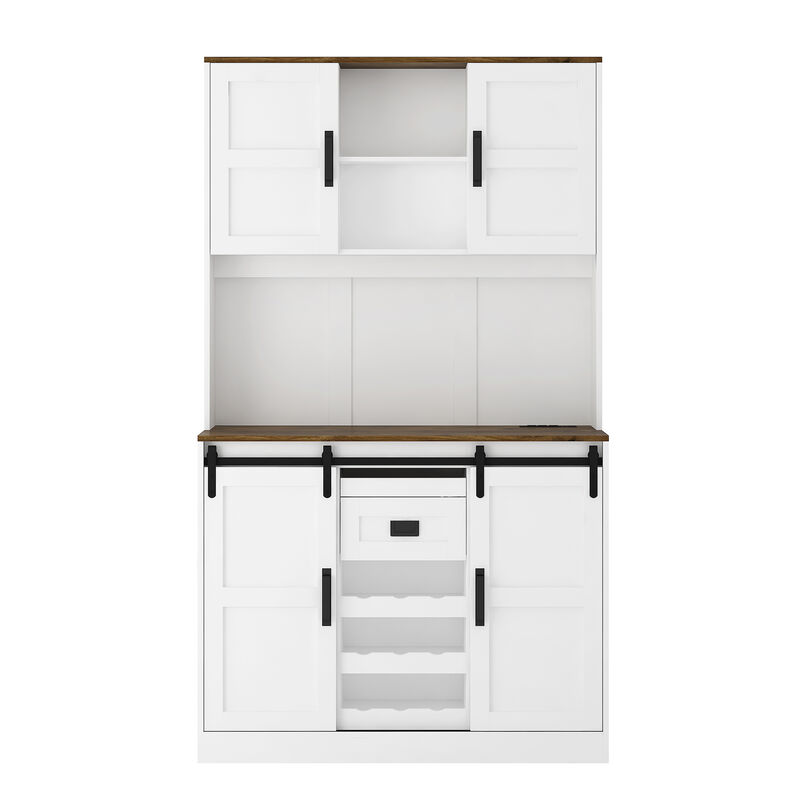 Plelse Farmhouse Tall Bar Sideboard Storage Cabinet image number 0