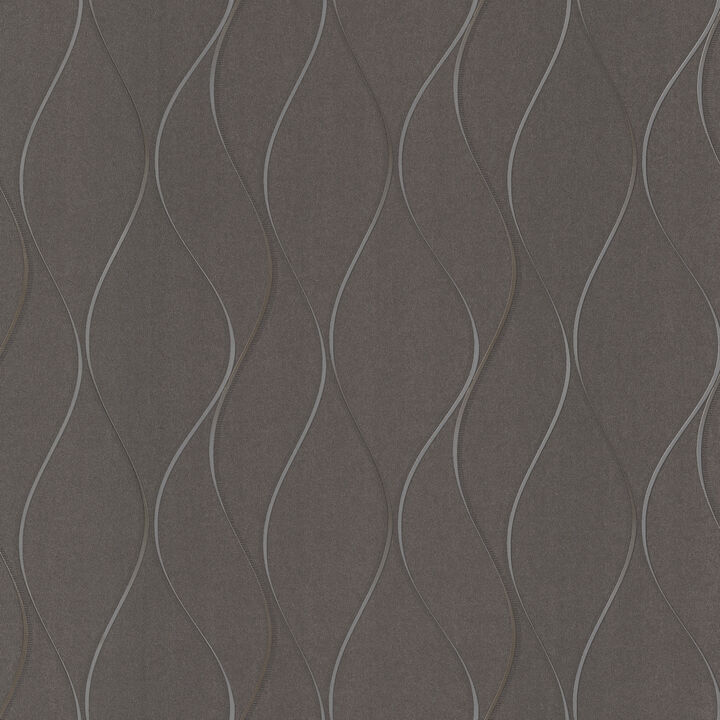 Wavy Stripe Black Metallic Wallpaper