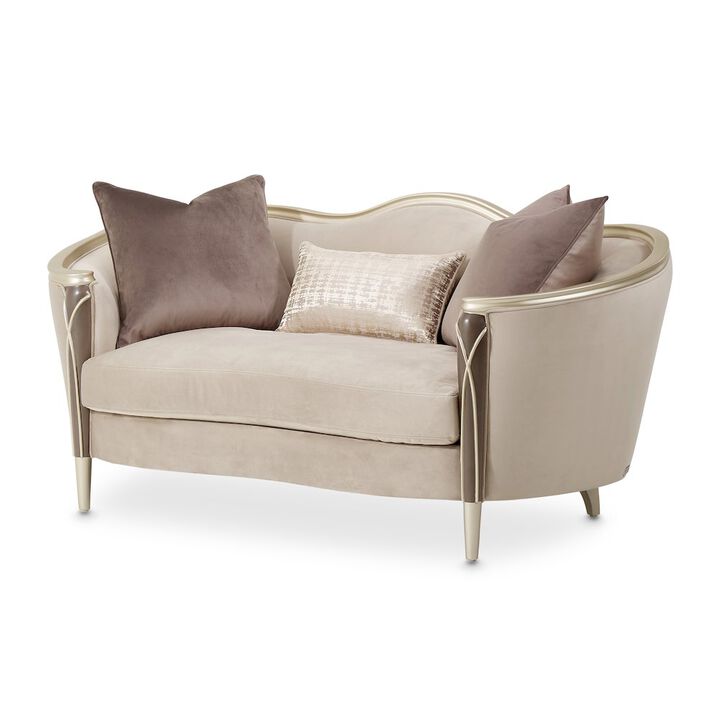 Michael Amini Villa Cherie Loveseat - Porcini/Hazelnut