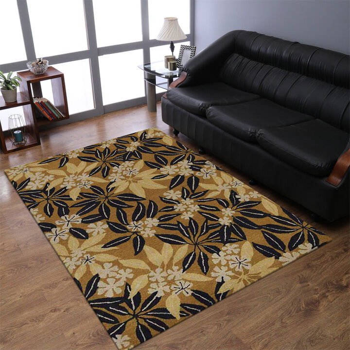 RUGSOTIC CARPETS HAND TUFTED WOOL ECO-FRIENDLY AREA RUGS  - Rectangle Shape, Size, Floral Modern Design, High Pile Thick Handmade Anti Skid Area Rugs for Living Room, Bed Room (K00651)