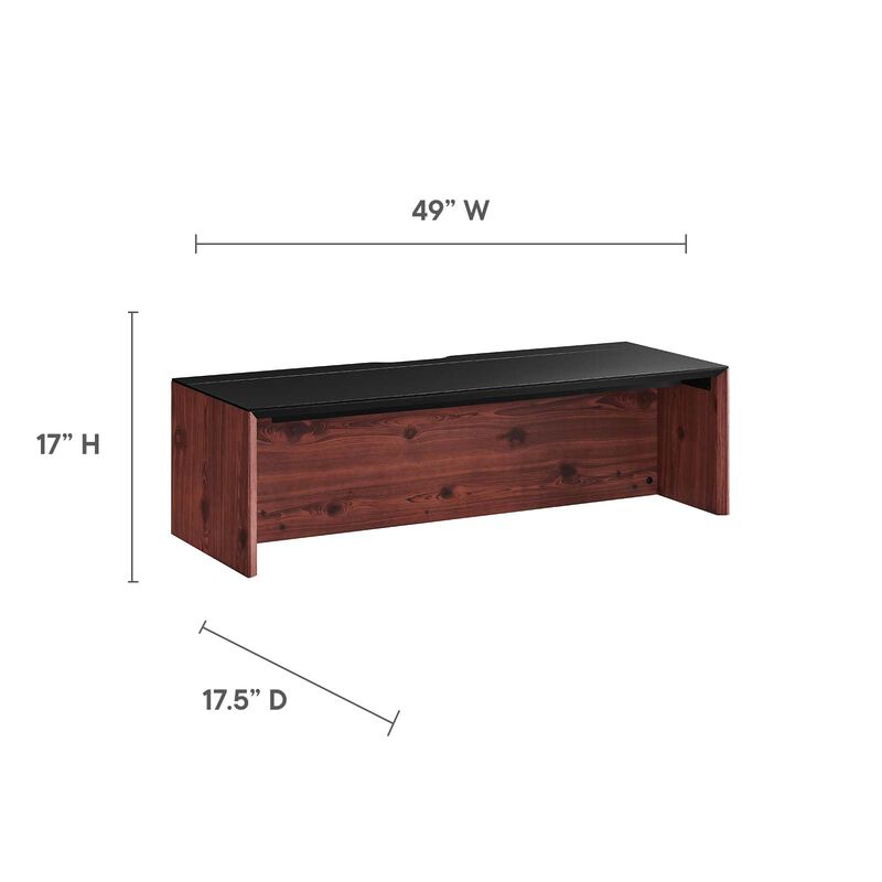 Modway EEI-6207-BLK-CHE Kinetic 49" Wall-Mount Office Desk, Black Cherry image number 5
