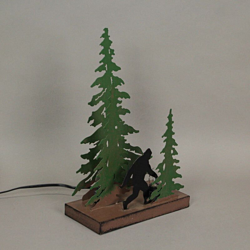 Rustic Metal Bigfoot Forest Stroll Accent Lamp Decorative Sasquatch Home Decor image number 5