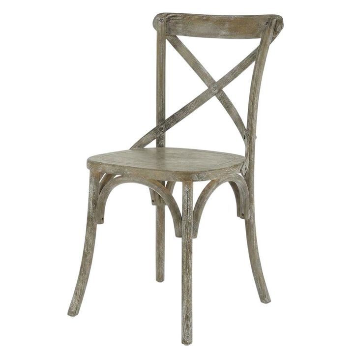 Solid Wood Dining Side Chair with Cushioned Seat for Dining Room, White