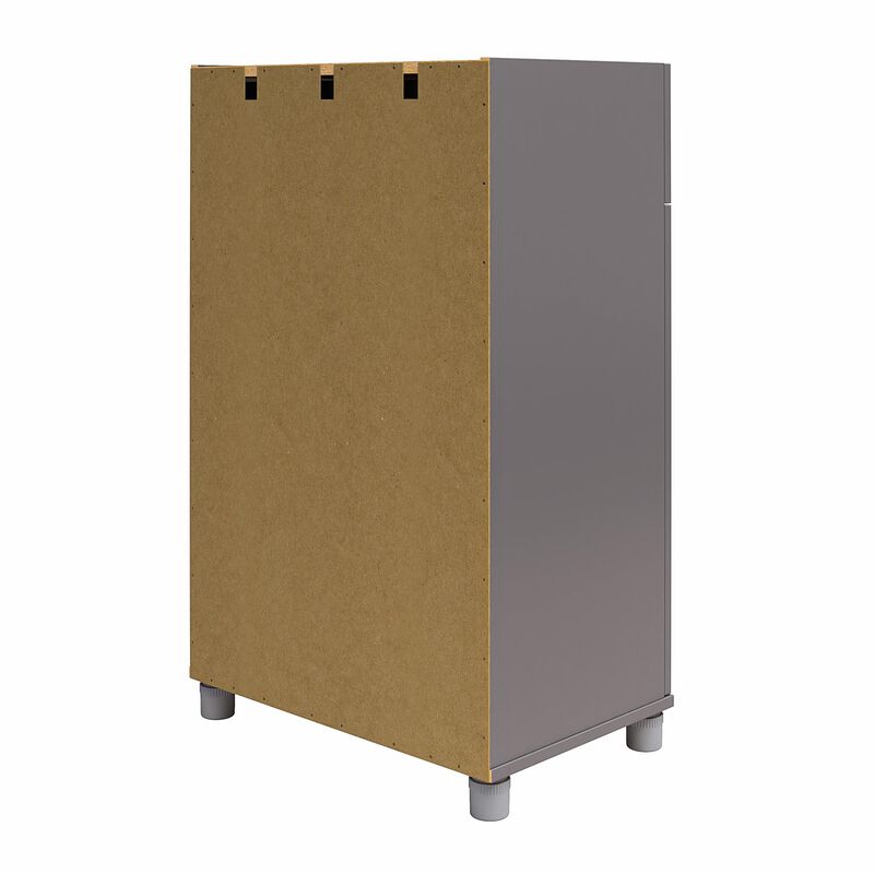 Systembuild Evolution Camberly Framed 2 Door/1 Drawer Storage Cabinet, Ivory Oak