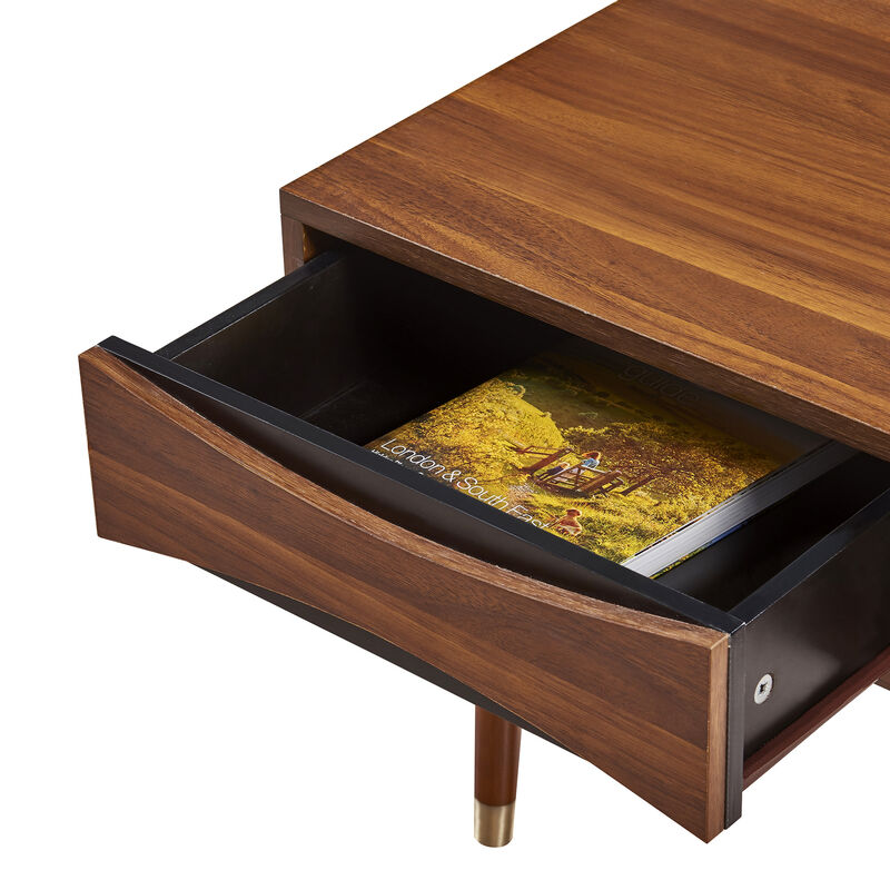 Dawson Modern Coffee Table with Storage, Walnut image number 3