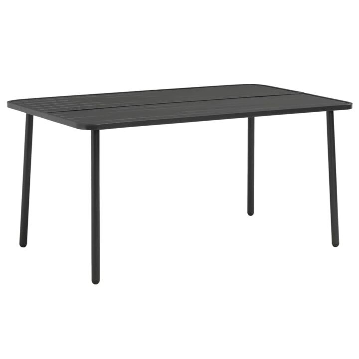 vidaXL Garden Table Dark Grey 59.1"x35.4"x28.3" Steel