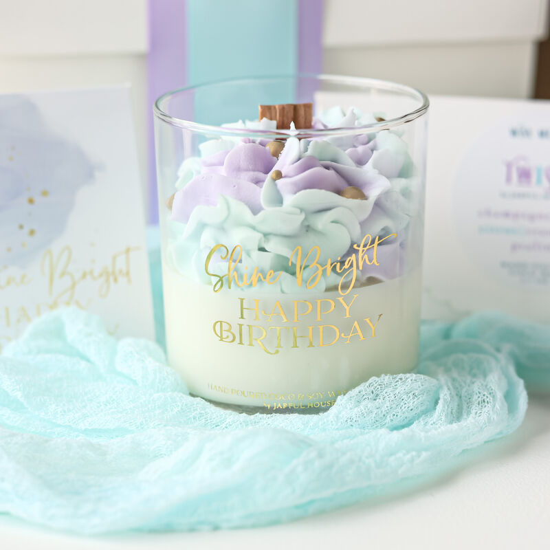 Shine Bright Happy Birtday Gift Set – Dessert Candle + Honeycomb Wax Melts