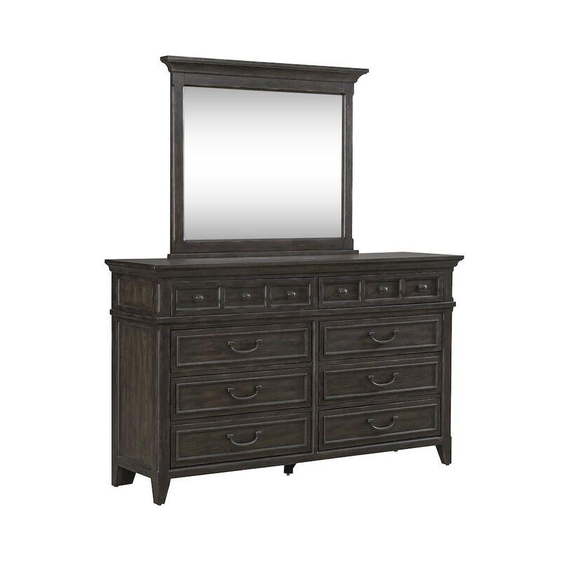 Liberty Furniture Dresser & Mirror in Rubberwood Solids & Split Heart White Oak Veneers image number 5