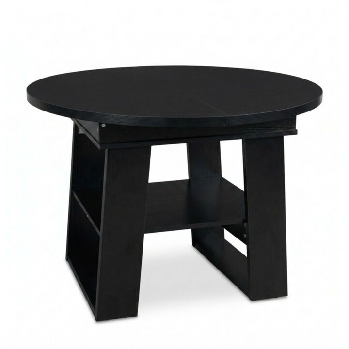Kibwex H‑Shaped Base Extendable Round Dining Table