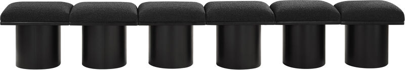 Meridian Furniture Pavilion Black Boucle Fabric Bench