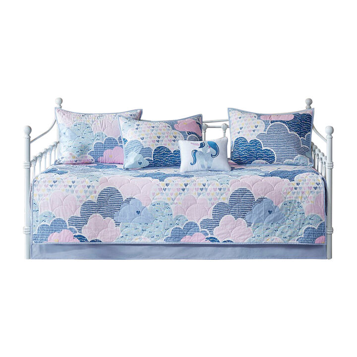 Gracie Mills Eowyn 6-Piece Cotton Reversible Daybed Bedding Set